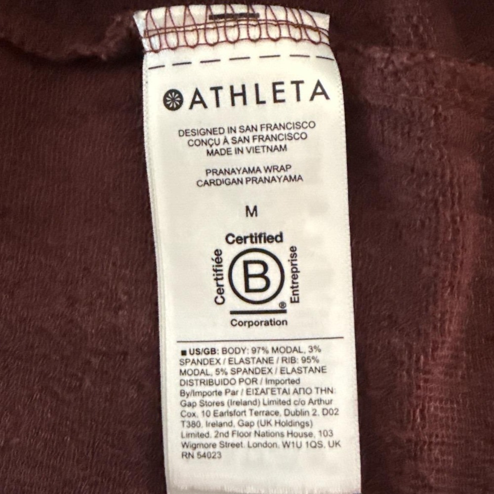 Athleta Pranayama Wrap Cardigan Burgundy  Soft Knit  Size M - Picture 6 of 7